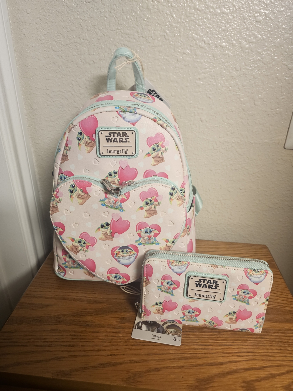 Loungefly Star Wars Grogu Valentine's Day Mini Backpack & Matching Wallet